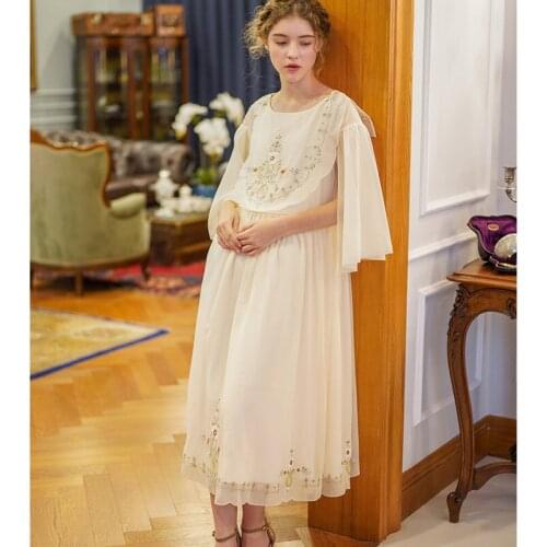 Summer OriginalDesign Spring Women Vintage Limited Edition Antique Handmade Exquisite Embroidery French Retro Mori Girls Dresses