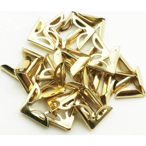 100PCS/Lot 16X16X4mm Golden Metal Book Corners For Photo Albums Menus Folders DIY Scrapbooking Decor Corner Protectors WD0300