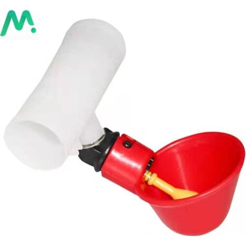 10Pcs Automatic Chicken Nipple Drinker Quail Drinking Waterer Bowl Straight Pipe With Yellow Nipple Farm Poultry Water System
