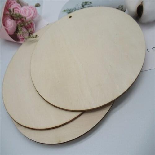 2pcs 10cm wood color DIY painting handmade wood chips diy wood crafts with holes to hang childrens educational development toys