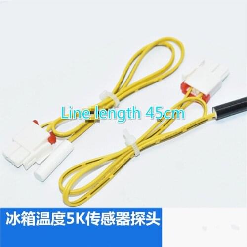 2pcs/lot (black and white head) for original Samsung defroster refrigerator parts defrost sensor probe temperature 5K 45cm