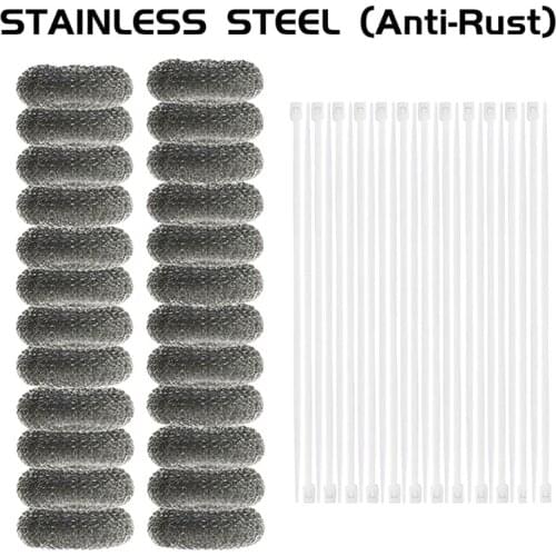 50 Sets Stainless Steel Anti Rust Washing Machine Lint Snare Traps Washer Hose with Cable Ties
