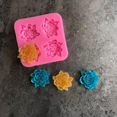 Aouke Mold rose Silicone Decorating Molds Cake Silicone Mold Sugarpaste Candy Chocolate Clay Mould