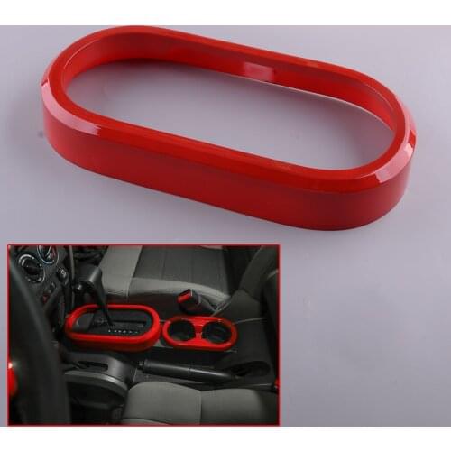 Car Red Interior Central Console Gear Shift Panel Frame Cover Trim Plastic Fit For Jeep Wrangler JK 2007 2008 2009 2010