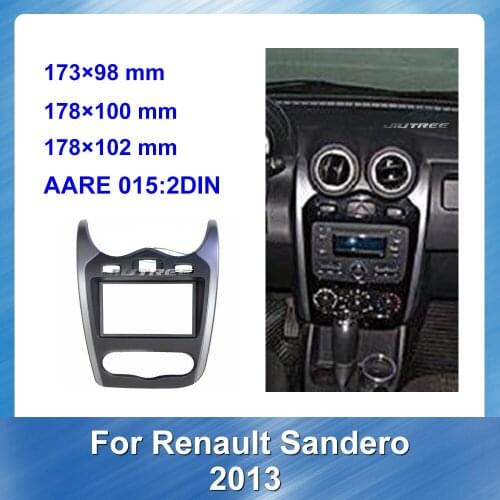Car Auto Radio Multimedia fascia for Renault Sandero 2013 Stereo Face Plate Frame Panel Dash Mount Kit Adapter Bezel Frame