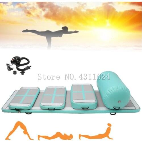Free Shipping A Set Of Inflatable Gym Air Track Equipment Set Inflatable Gymnastics AirTrack Tumbling Mat Air Track Floor Mats