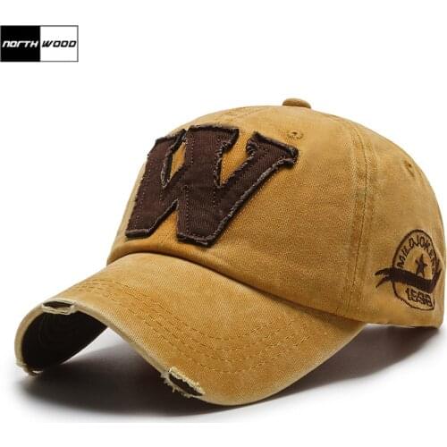 NORTHWOOD Fashion Washed Womens Baseball Caps Cotton Mens Kpop Summer Cap Hip Hop Snapback Letter Trucker Hats Bone Casquette