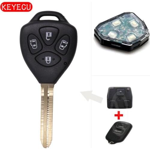 Keyecu Remote Car Key Fob 4 Button 314.3MHz 4D67 Chip for Toyota Alphard G 2001 2002 2003 2004,P/N:89070-58260