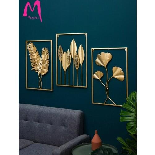 [MGT] Nordic Metal Wrought Iron Leaf Plant Decorative Painting Wall Hanging Home Living Room Dining Room Art Gift