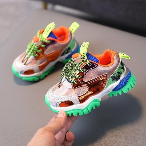 Childrens Shoes 2021 Autumn Mesh Boys Sports Shoes Kids Shoes Breathable Middle-aged Girls Casual Shoes Tide Size 21-30