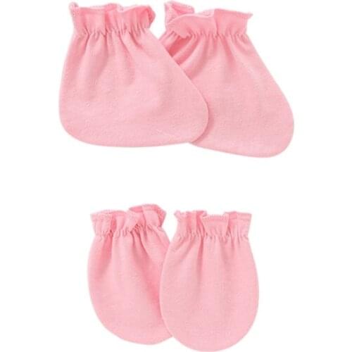 Baby Anti-scratch Soft Cotton Gloves Foot Cover Set Newborn Mittens Socks Kit B2EB