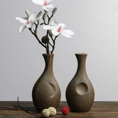 Home decorations crafts Coarse pottery creative Mediterranean ceramic vase pure handmade European coarse pottery vase