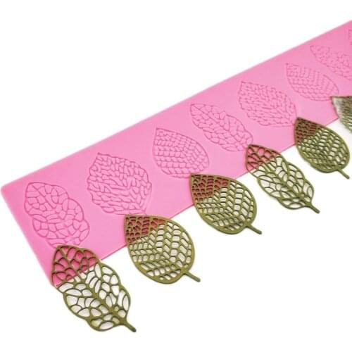 Sugarcraft Flower Leaf Silicone Mold Fondant Mold Cake Decorating Tools Chocolate Gumpaste Mold 3D Leaves Silicone Lace Mat K675