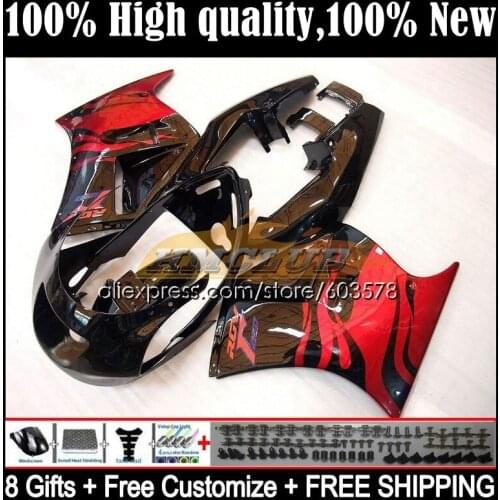 Body For SUZUKI RGV250 RGVT-250 VJ 23 98 RGVT250 19CL.53 RGVT RGV 250 SAPC VJ23 97 98 RGV-250 1997 1998 OEM Fairing Red flames