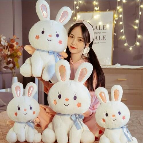 35cm Soft And Cute Ribbon Rabbit Plush Toy Girls Heart Childrens Bed Pillow Christmas Gift Free Shipping