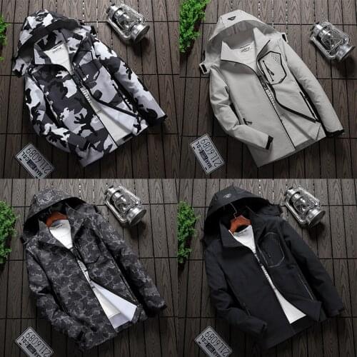LVSHU Casual Jacket man Waterproof Coats Spring Autumn Breathable Windbreaker Hooded Jacket Raincoat Mountain Coat Sportswear