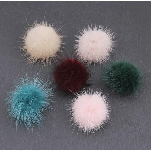 Cute Mink Hair Fur Pompom Ball Corsage Pin Lapel Brooch Women Coat Collar Boutonniere Jewelry Lady Accessories Gifts Kids Girls