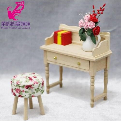 Mini Doll house furniture writing desk study room scene 1:12 doll house decoration diy accessories
