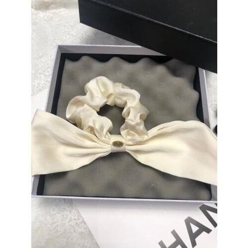 Fashion Ladies Girls Kids Baby Cute Bow Branded Scrunchies Solid Korean Elastic Hair Bands Ponytail Hold Hair Accessories