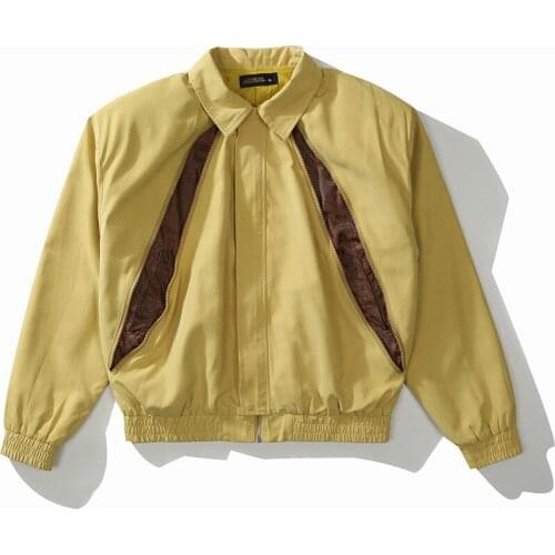 Leopard print embroidered baseball jacket for men