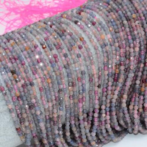 Natural Ruby and Sapphire Faceted Loose Round Beads 2.2mm