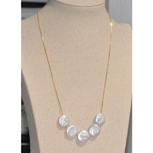 Natural big size baroque pearl 13-14mm 925s 18" chain/pendant jewelry