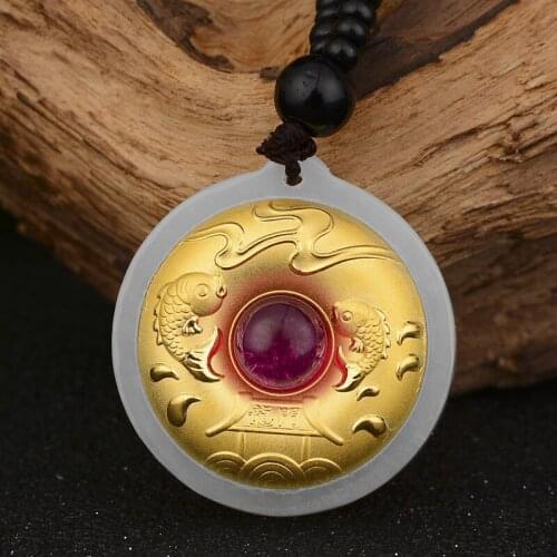 Jade Pendant High Quality Unisex Best Gift Good Luck Jade Necklace For Men Women Hetian