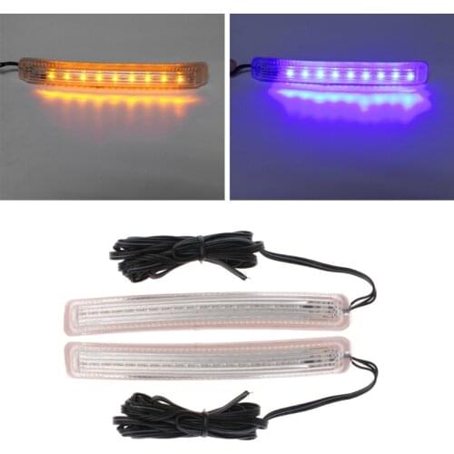 New 1 Pair DC 12V Car Auto 18 Yellow+Blue LED Side Door Mirror Soft Turn Signal Light Bulbs Lamp Universal High Quality