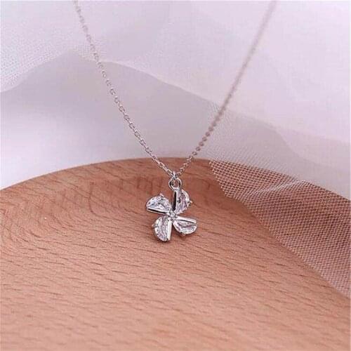 New Exquisite Creative Personality Windmill 925 Sterling Silver Jewelry Temperament Crystal Clavicle Chain Pendant Necklace H466