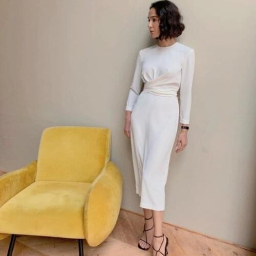 BeeHouse woman dresses for women blanco vestidos para sukienka damska midi wrap office dress vestido de mujer bodycon elegant