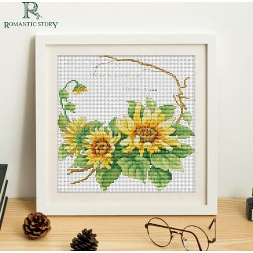Romantic Story Cross Stitch Set DIY Beginners Needlework Embroidery Happy flower a beautiful day for Cross-stitch kits