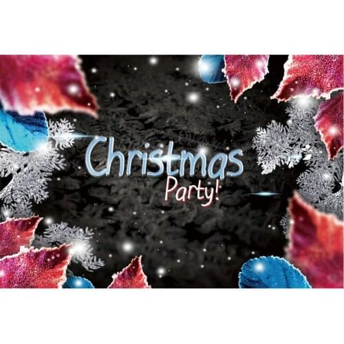 Christmas Backdrop Red and Blue Leaf Snowflake Vinyl Photography Background New Year Xmas Party Decor Photo Booth Studio Props