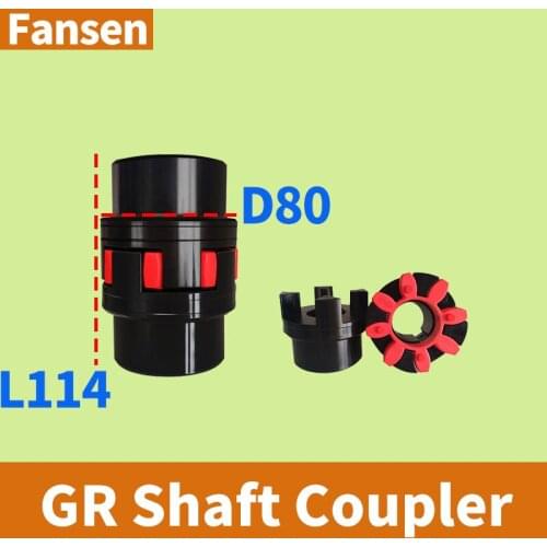 XL D80 L114 GR/GS38 Metal CNC Motor Ballscrew Jaw Spider Plum Steel Shaft Coupler Flexible Coupling 30/32/34/38/40/42/44/45mm