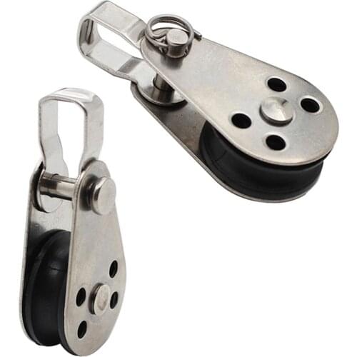 2pcs Stainless Steel Pulley Bearing Pulleys 25mm Single Wheel Swivel Lifting Rope Pulley Set Bearing Lifting Wheel Tools