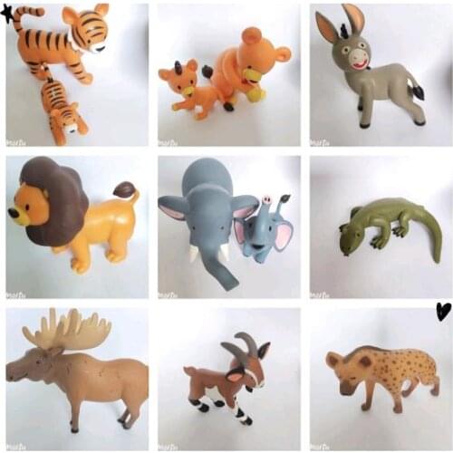 Cute wild animal model fox wolf bear orangutan ostrich horse variety of cognitive toys for children