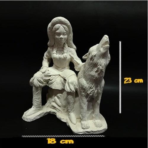 Modern You Düşleyin Decorative Vintage Turkish Girl and Wolf Figurine trinket baratija حلية орнаментальный