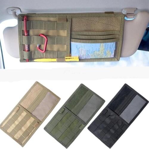 Tactical Molle Vehicle Sun Visor Organizer Panel CD Storage Bag Car Truck Auto Accessories Holder EDC Tool Pouch