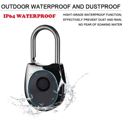 JWM Smart Door Lock Fingerprint Thumbprint Padlock Lock Keyless USB Rechargeable Door Lock Quick Unlock for Backpack Bike Drawer