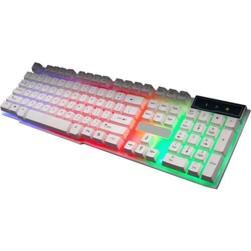 104 Keys USB Wired Keyboard Colorful Backlight Plug and Play ABS Rainbow Keyboards for Computer
