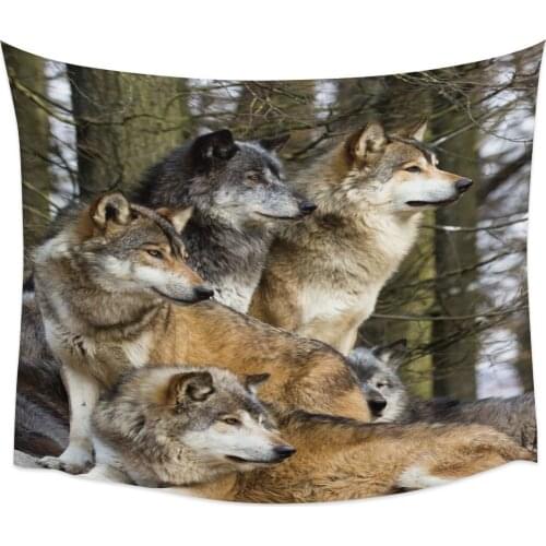Wolf Forest Animal Wall Tapestry Home Wall Decor Tapestry Bedroom Tapestry Wall Hanging Picnic Mat Yoga Mat