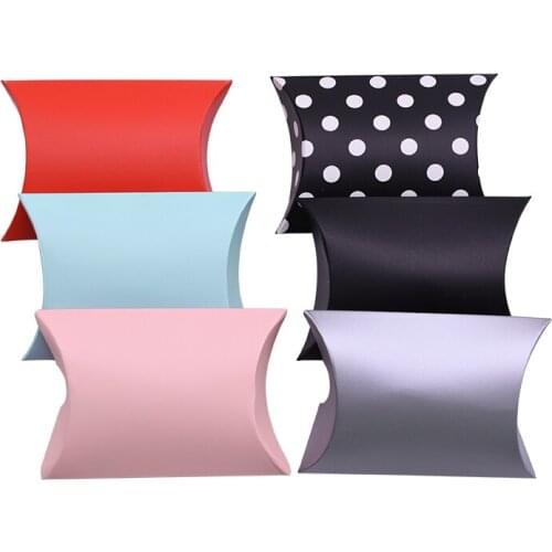 10Pcs/lot New Style Pillow Shape Colorful Candy Boxes Gift Bag Wedding Decor DIY Paper Box Favors Party Packaging Supplies