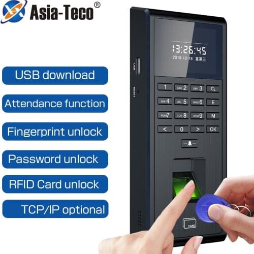 1000 Users Fingerprint Employee Time Attendance Access Control Machine RFID 125KHZ 13.56MHZ Standalone Keypad TCP/IP USB port