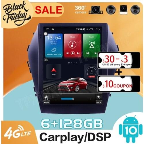 128GB Android 10.0 Tesla Style for Hyundai Santa FE IX45 2015 Carplay GPS Car Navigation Multimedia Video Player Stereo Radio