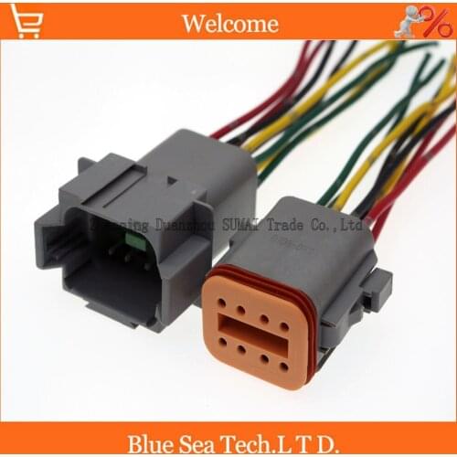 2 Pairs Deutsch DT06-8S and DT04-8P 8 Pin Engine/Gearbox electrical connector with cable for car,bus,motor,truck etc