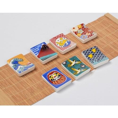 2Pcs Ceramic and Wind Chopstick Shelf New Style of Retro Chopstick Holder Rest Pillow Kitchen Tableware Ceramic Decoration