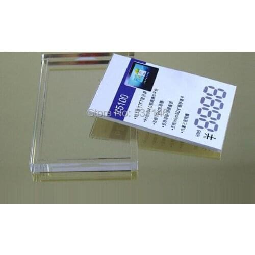 20pcs New Style Mobile cell Phone Price tag card Parameters Display rack show Holder Mount Clear Acrylic