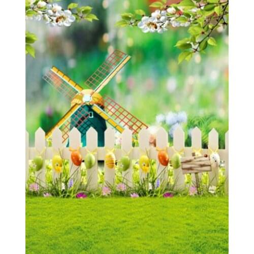200*150cm photography background the windmill enclosure grassland backgrounds Easter theme photography backdrops
