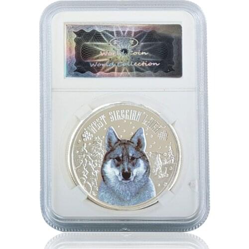 2014 Snow Wolf 1OZ Silver Coin Elizabeth II Protect Wildlife Challenge Coins Collectibles