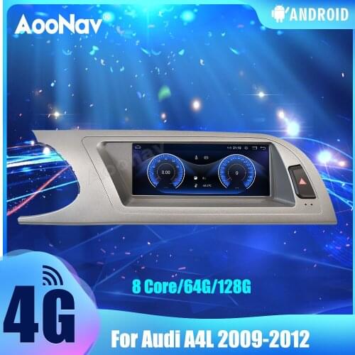2 Din 128G Car Radio For Audi A4L 2009-2012 Touch Sceen Android 10.0 GPS Navigation Autoradio Multimedia Player