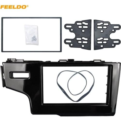 FEELDO Car Radio Stereo 2Din Dash Panel Fascia Frame Adapter For HONDA Fit Jazz (LHD) 2013+ Installation Trim Kit #AM4944